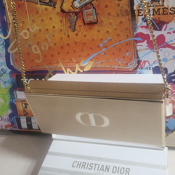 New Christian Dior Minaudiere Gold Clutch - Picture 3 of 9